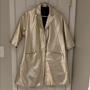 Marc By Marc Jacobs Gold Metallic Swing Jacket